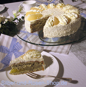 Weiße Birnen-Mohn-Torte