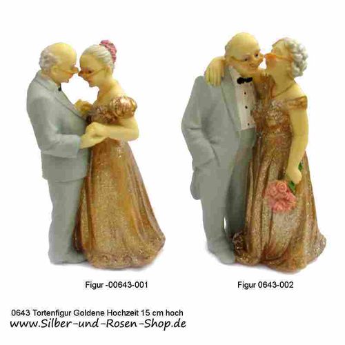 Tortenfigur Goldene Hochzeit Brautpaar 15 cm