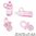 Acryl Baby Schnuller + Fläschchen rosa 16 Stück