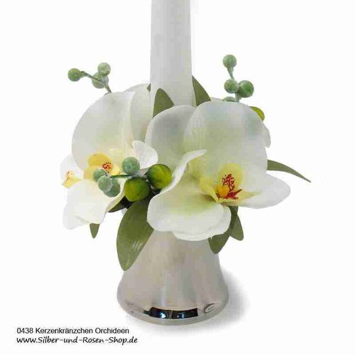 Kerzenkränzchen Weiße Orchideen