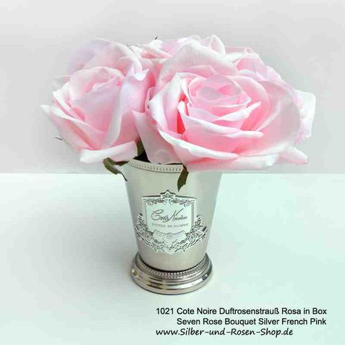 Cote Noire Seven Rose Bouquet rosa + Duft + Vase + Box