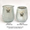 Glas Windlicht Vase Papillon weiß
