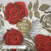 Papierservietten Red Roses Floral Prints